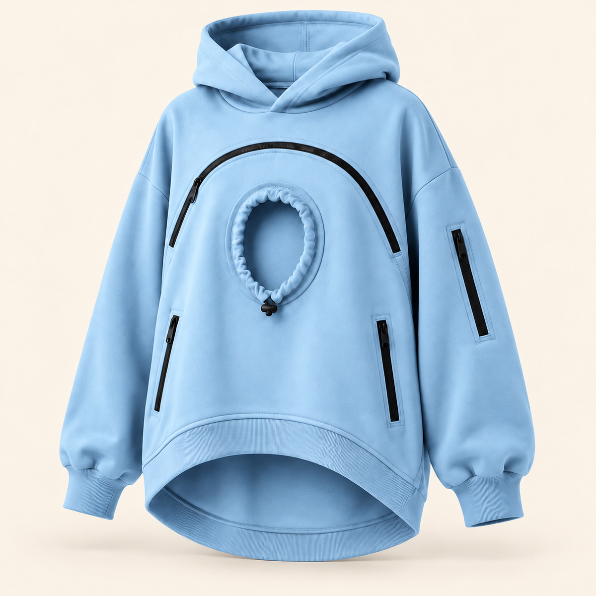Sudadera canguro para mascotas Nidú azul