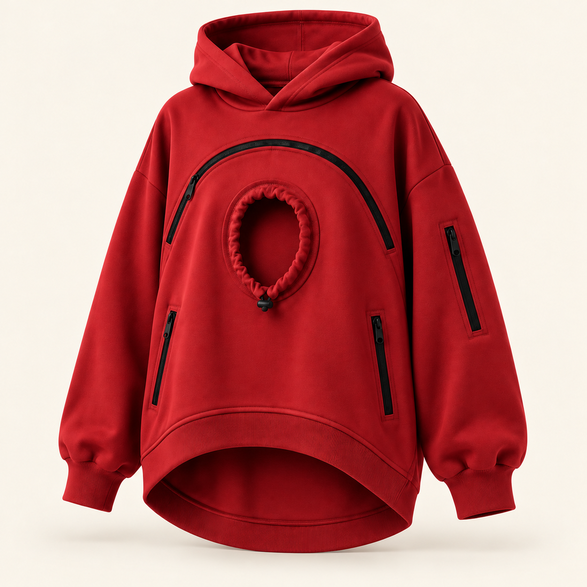 Sudadera canguro para mascotas Nidú roja
