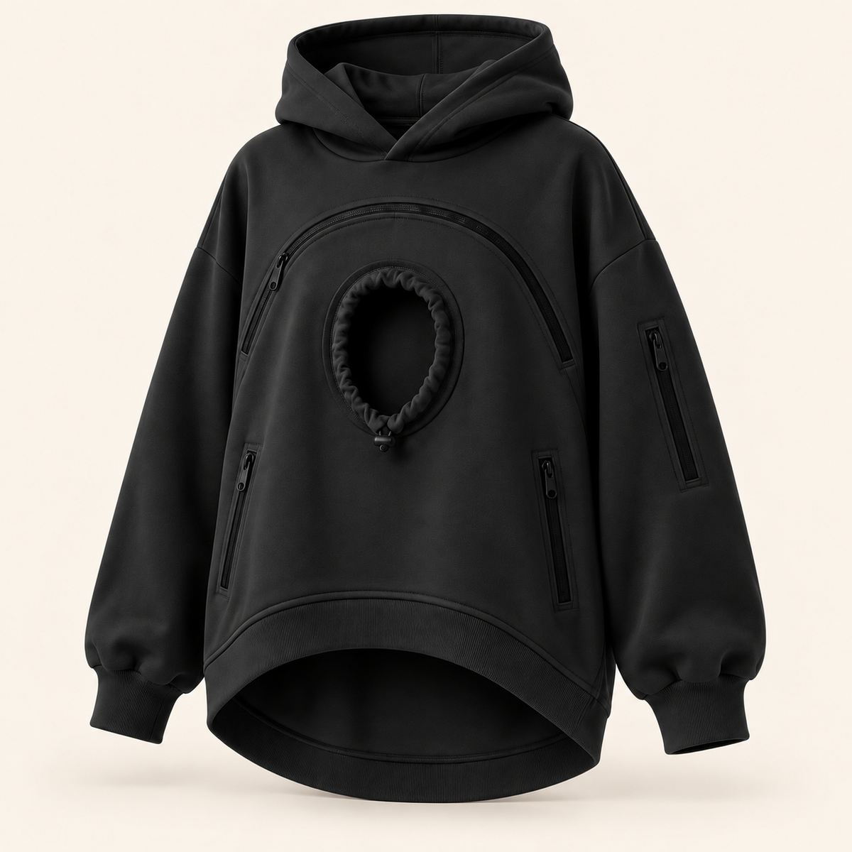 Sudadera canguro para mascotas Nidú negra