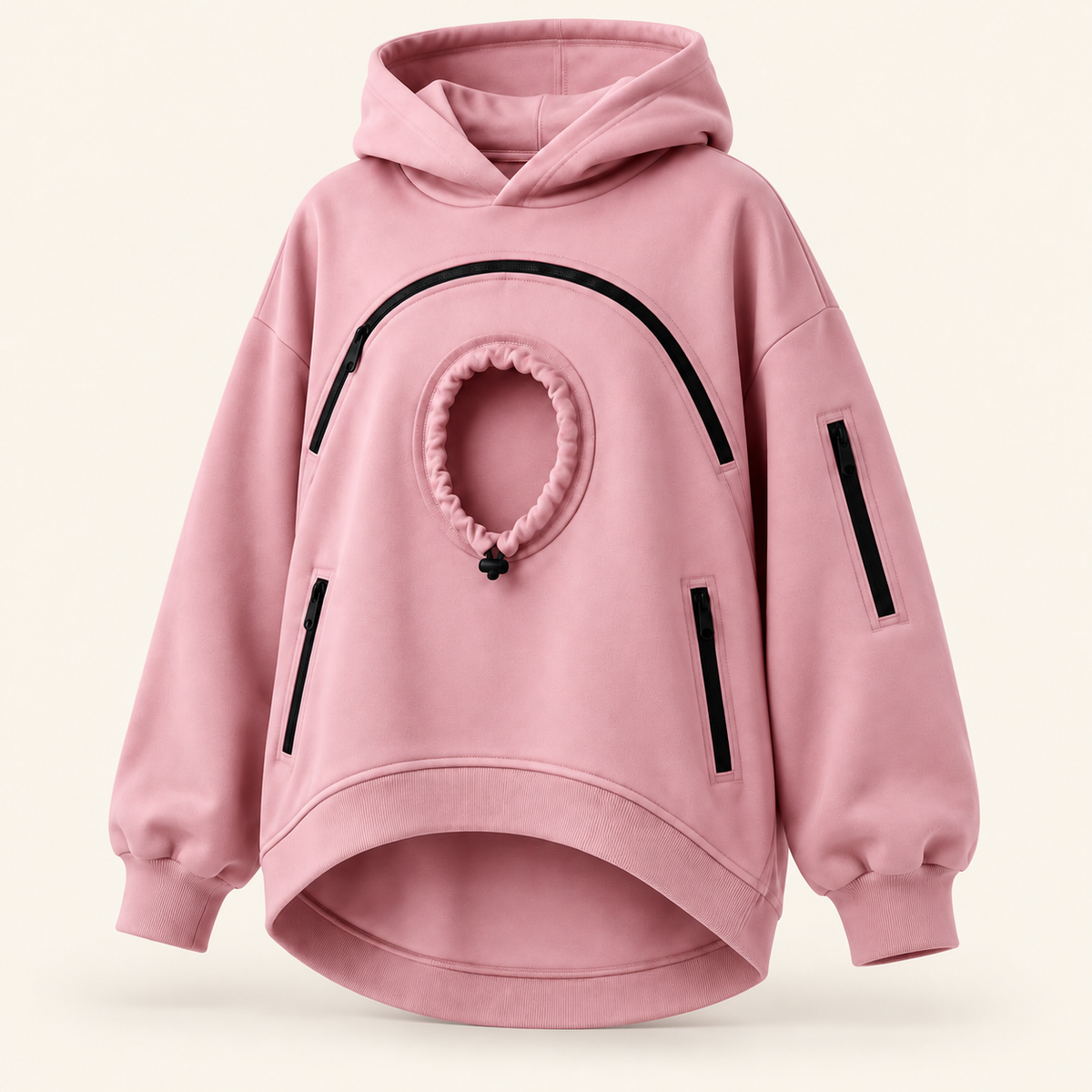 Sudadera canguro para mascotas Nidú rosa