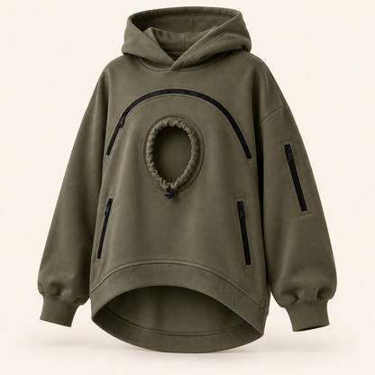 Sudadera canguro para mascotas Nidú oliva