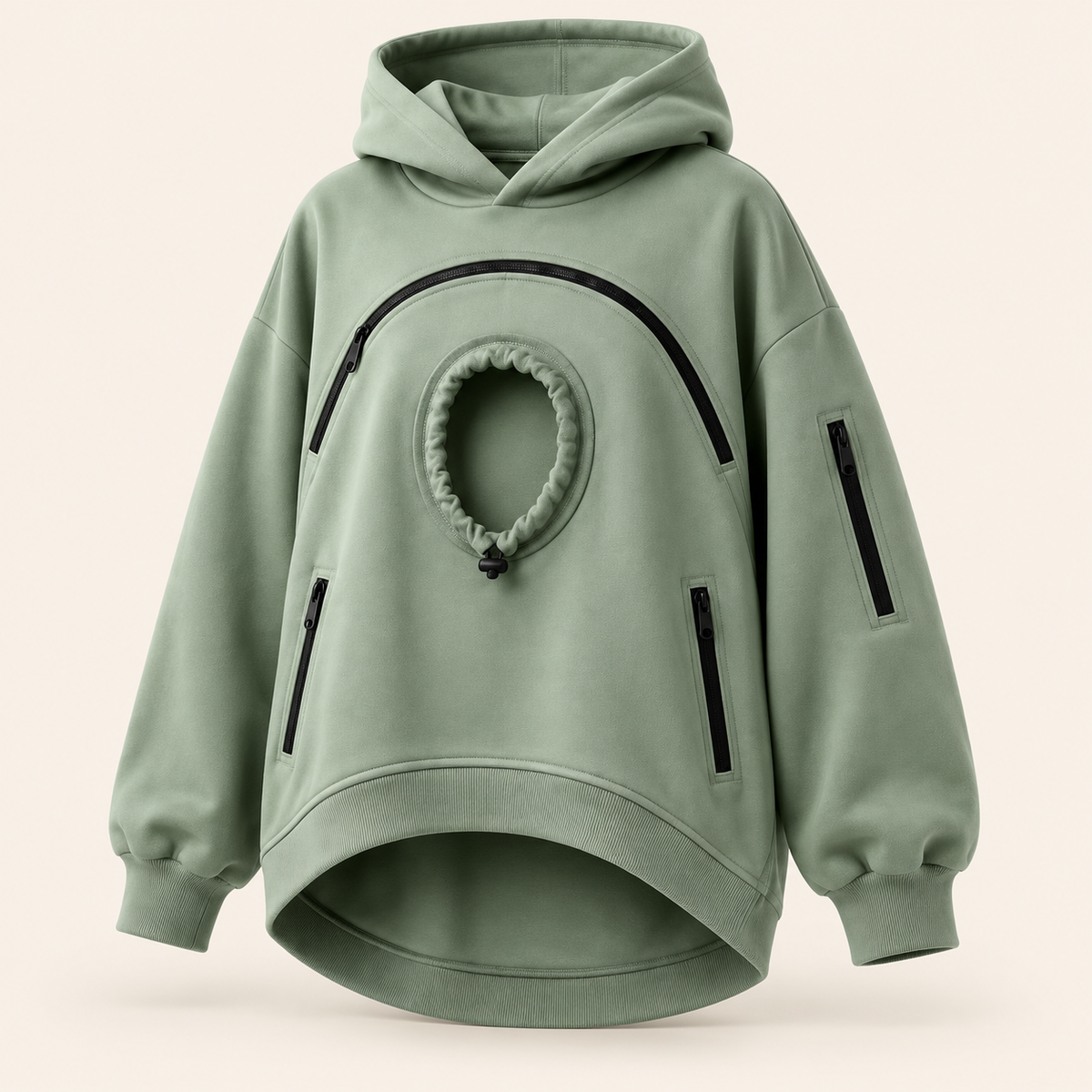 Sudadera canguro para mascotas Nidú salvia